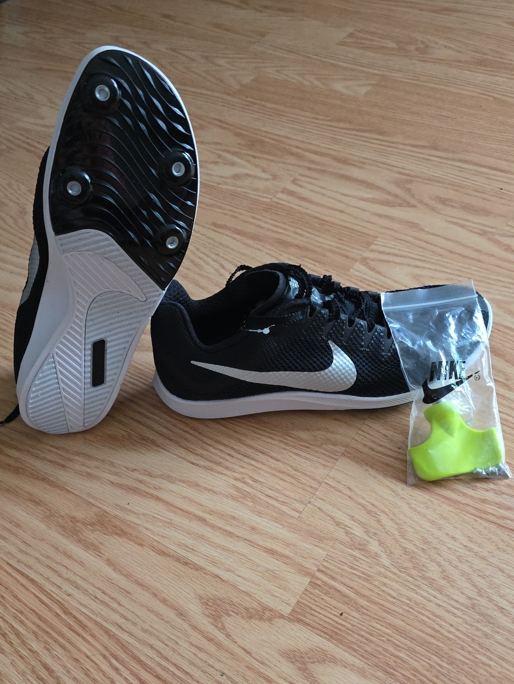 Nike Zoom Rival Track & Field Distance Spikes Black Silver  Men's 7.5